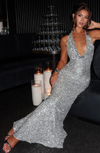 Lorena Maxi Dress - Silver Lined - Napalia