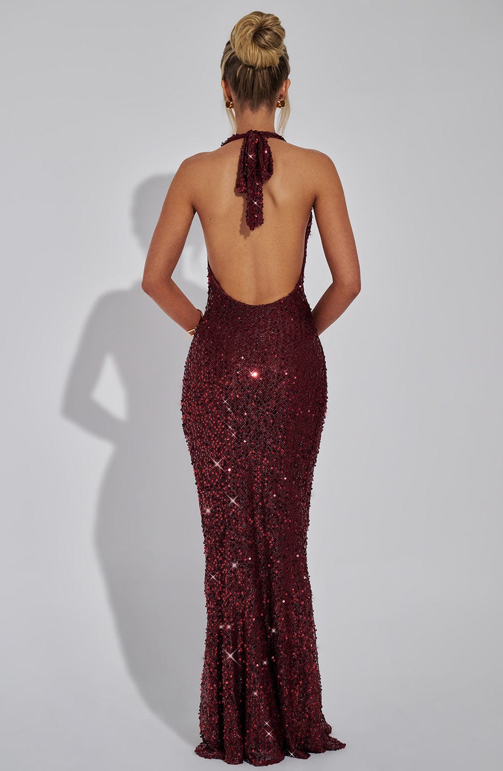 Lorena Maxi Dress - Wine Lined - Napalia