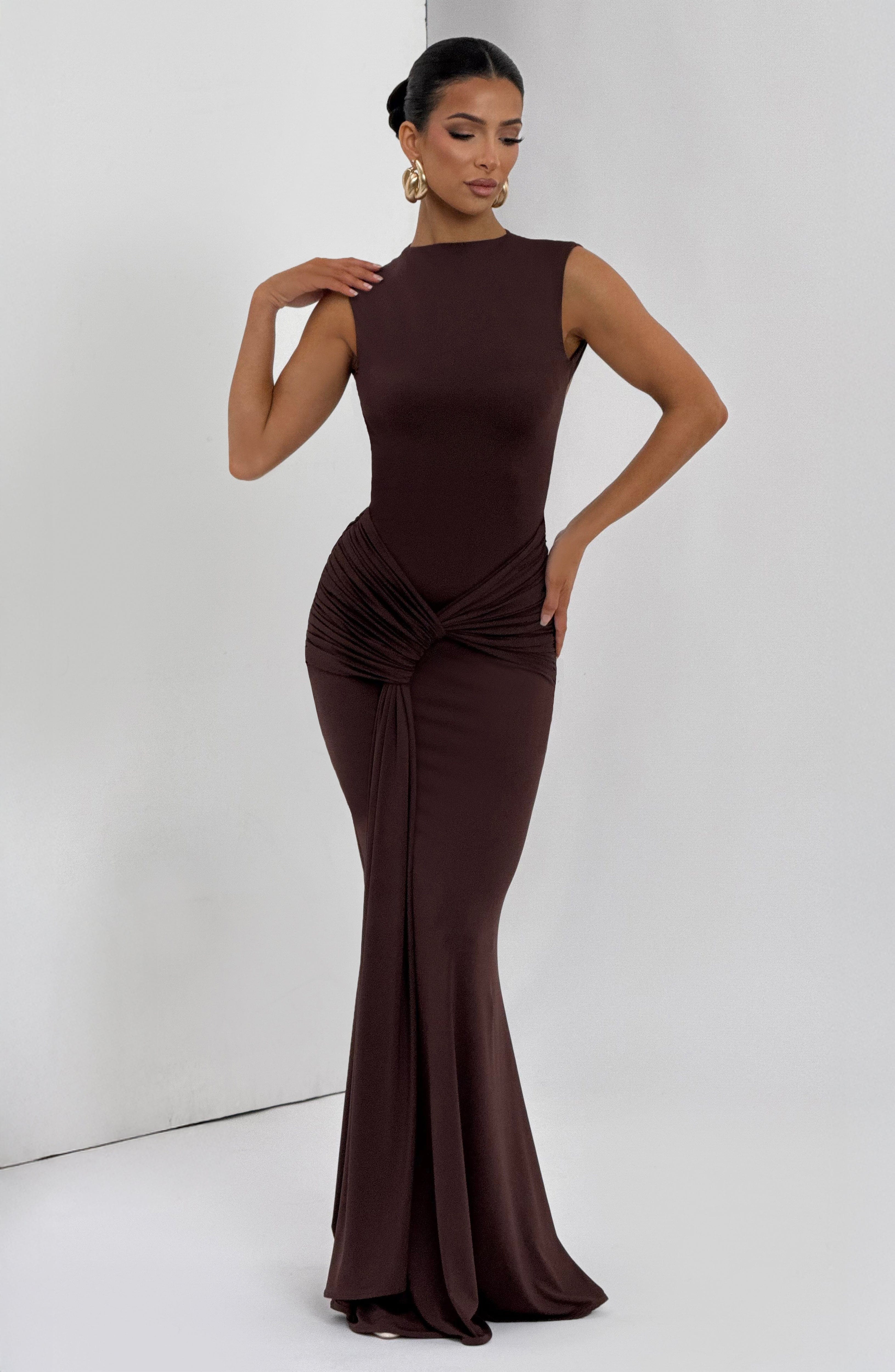 Lorenza Maxi Dress - Plum Brown - Napalia