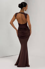 Lorenza Maxi Dress - Plum Brown - Napalia