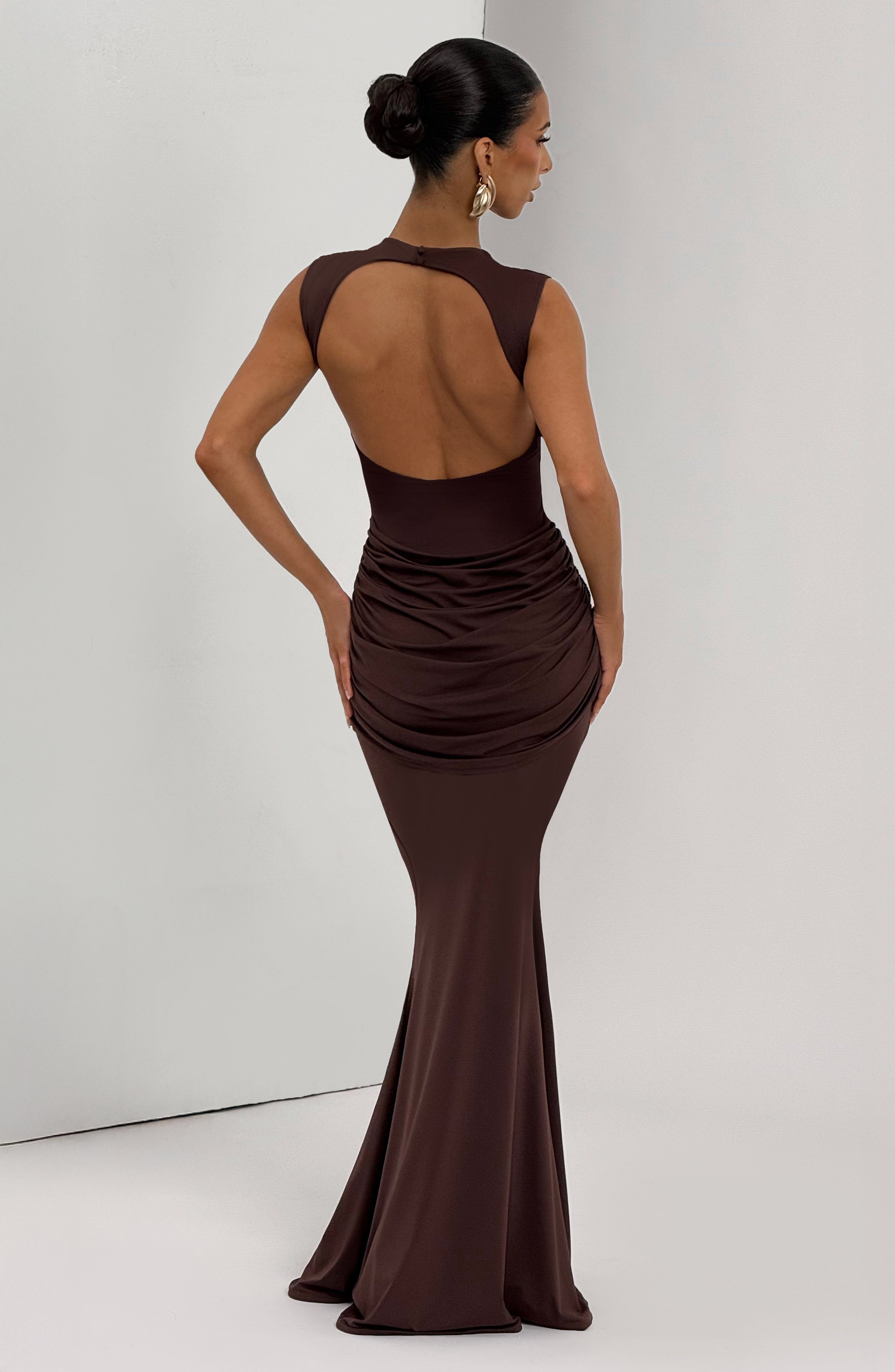 Lorenza Maxi Dress - Plum Brown - Napalia
