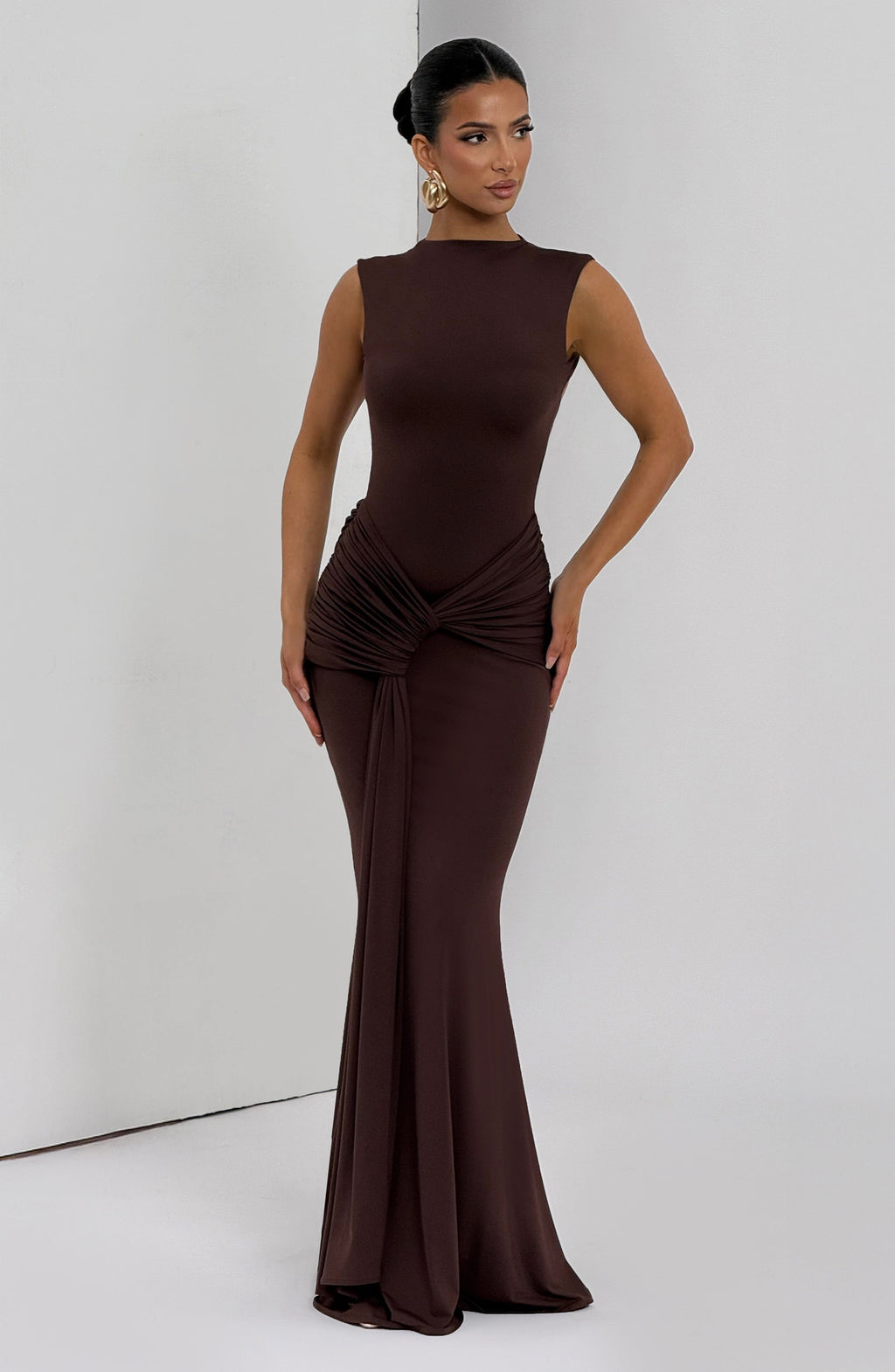 Lorenza Maxi Dress - Plum Brown - Napalia
