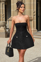 Lottie Mini Dress - Black - Napalia