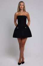 Lottie Mini Dress - Black - Napalia