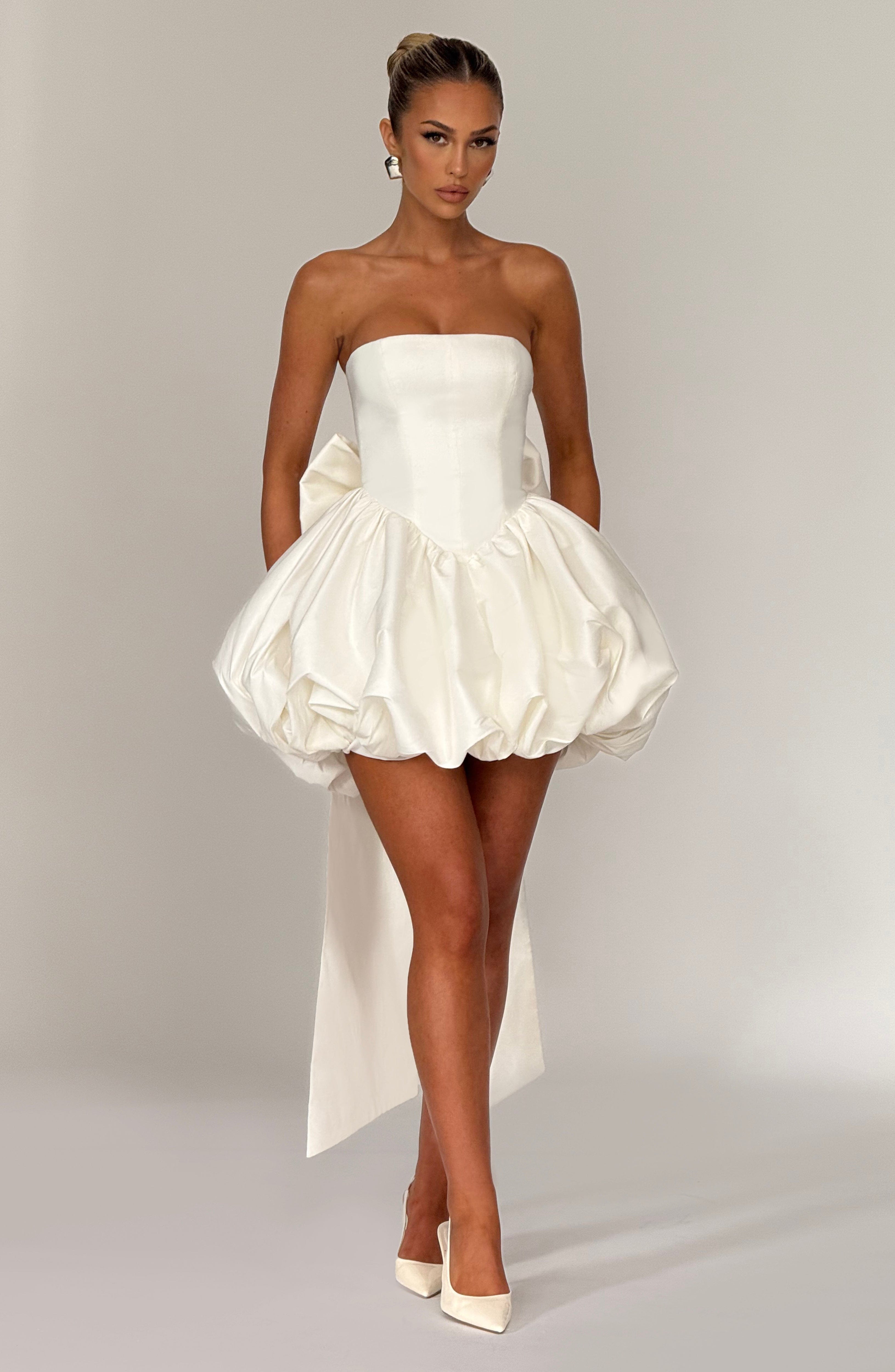 Lotus Mini Dress - Ivory - Napalia