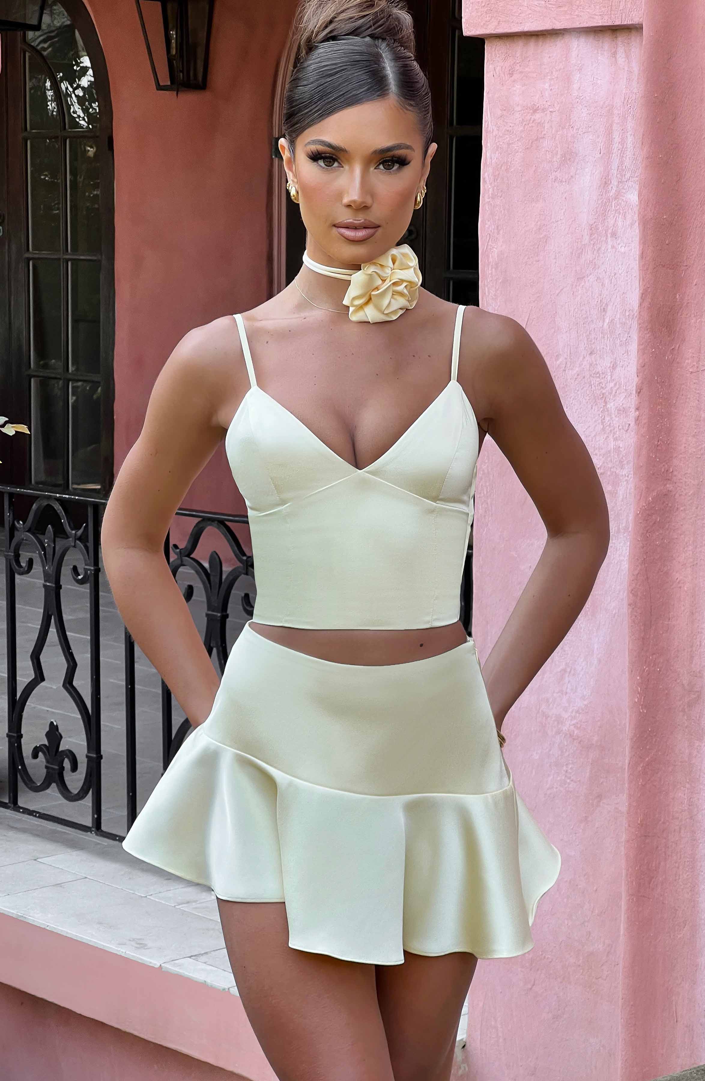 Louisa Mini Skirt - Lemon - Napalia