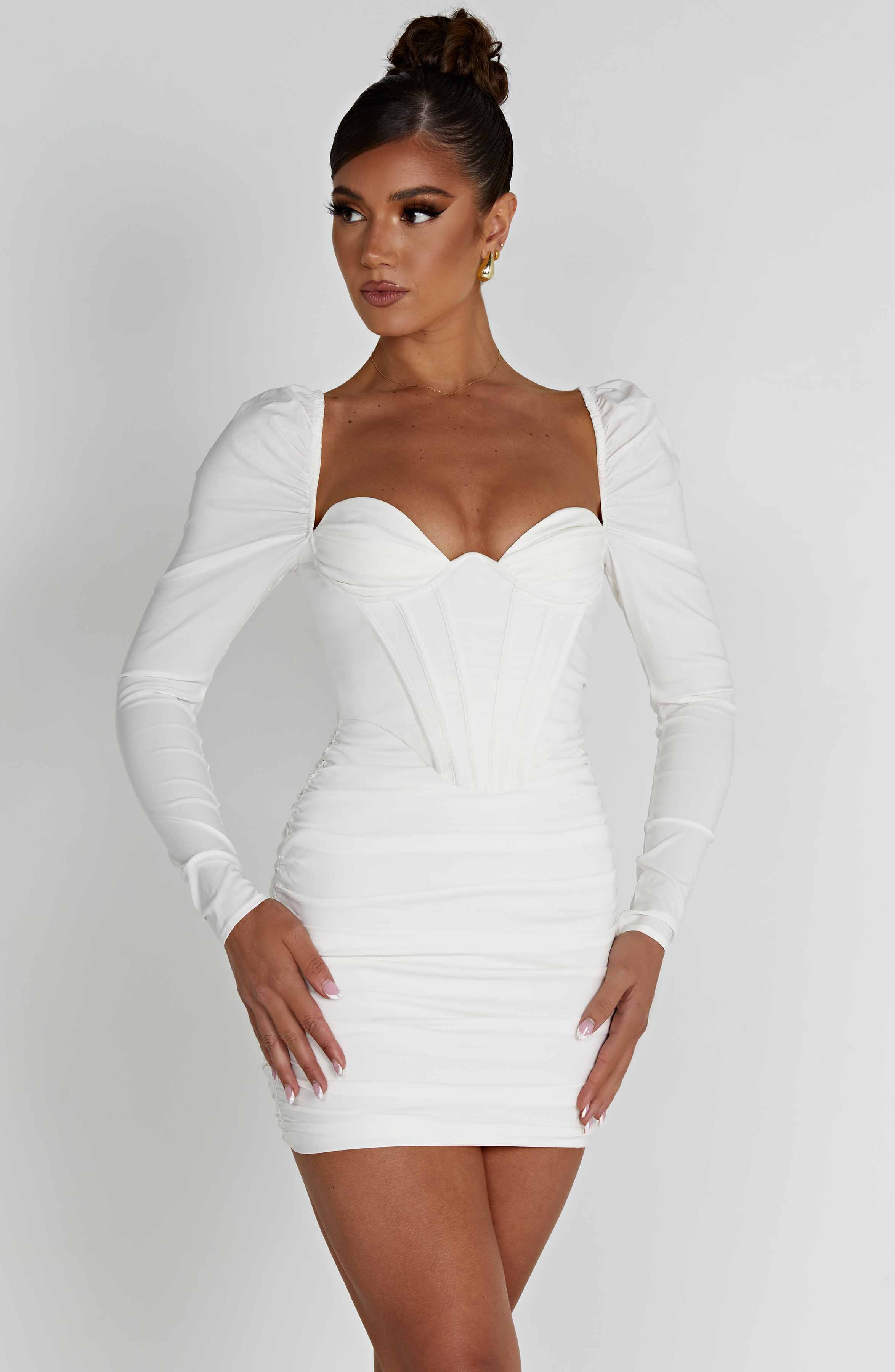 Louise Mini Dress - White - Napalia