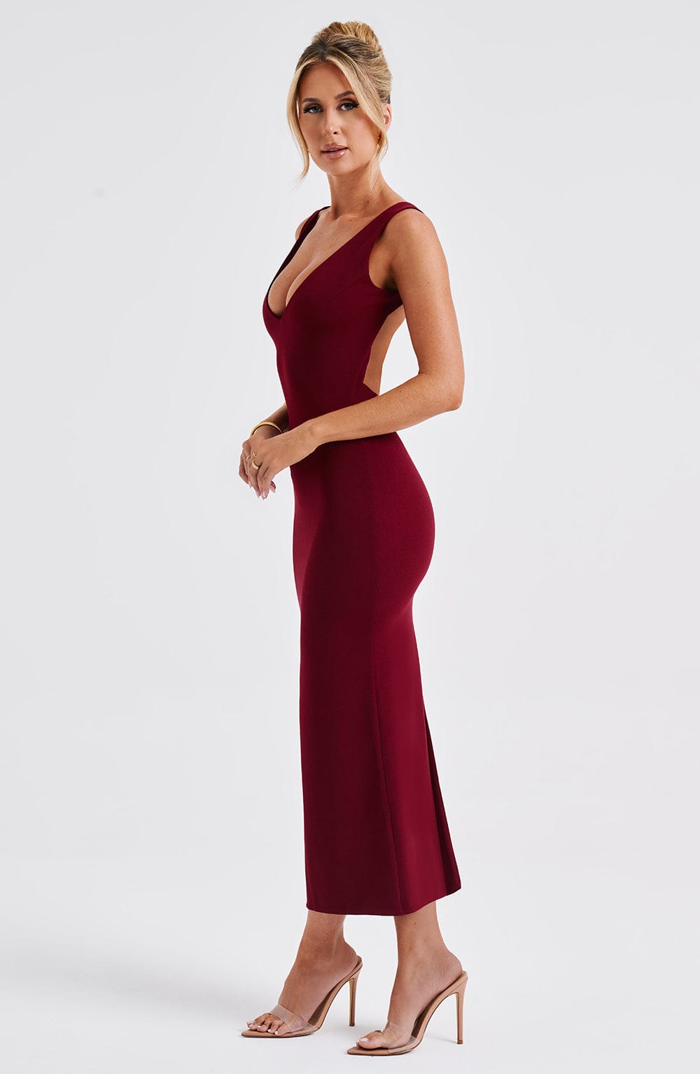 Lucinda Midi Dress - Burgundy - Napalia