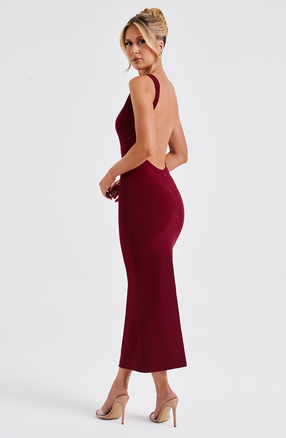 Lucinda Midi Dress - Burgundy - Napalia