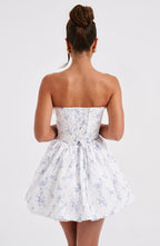 Maeve Mini Dress - Blue Ditsy Print - Napalia