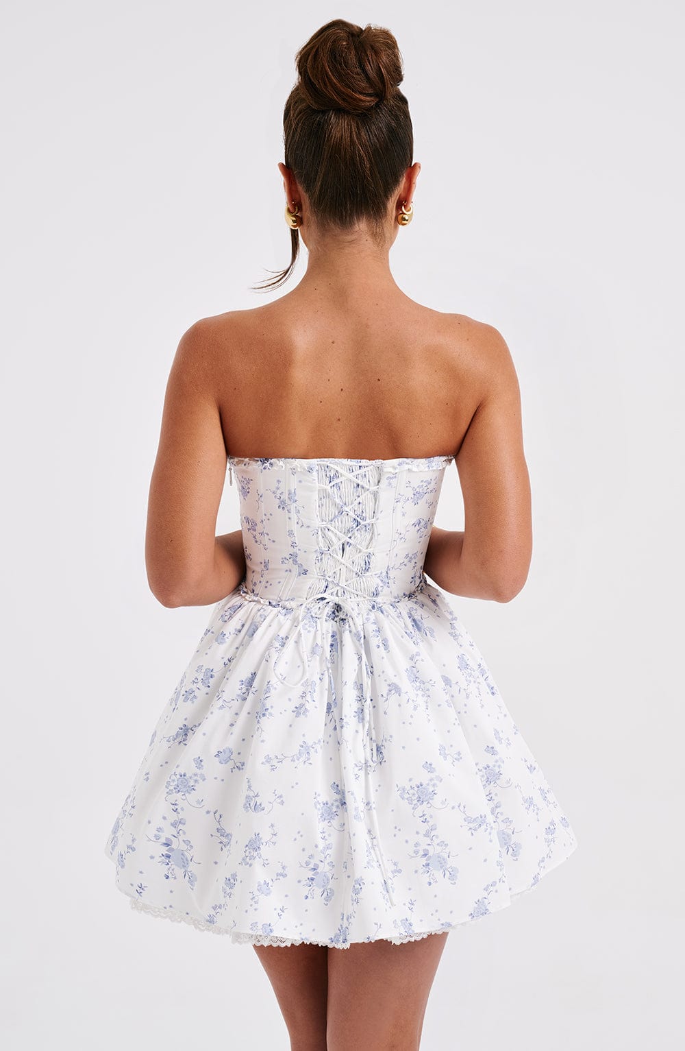 Maeve Mini Dress - Blue Ditsy Print - Napalia