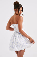 Maeve Mini Dress - Blue Ditsy Print - Napalia