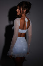 Maisie Mini Skirt - Baby Blue Sparkle - Napalia