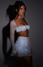 Maisie Mini Skirt - Baby Blue Sparkle - Napalia