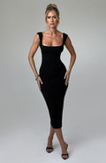 Malina Midi Dress - Black - Napalia