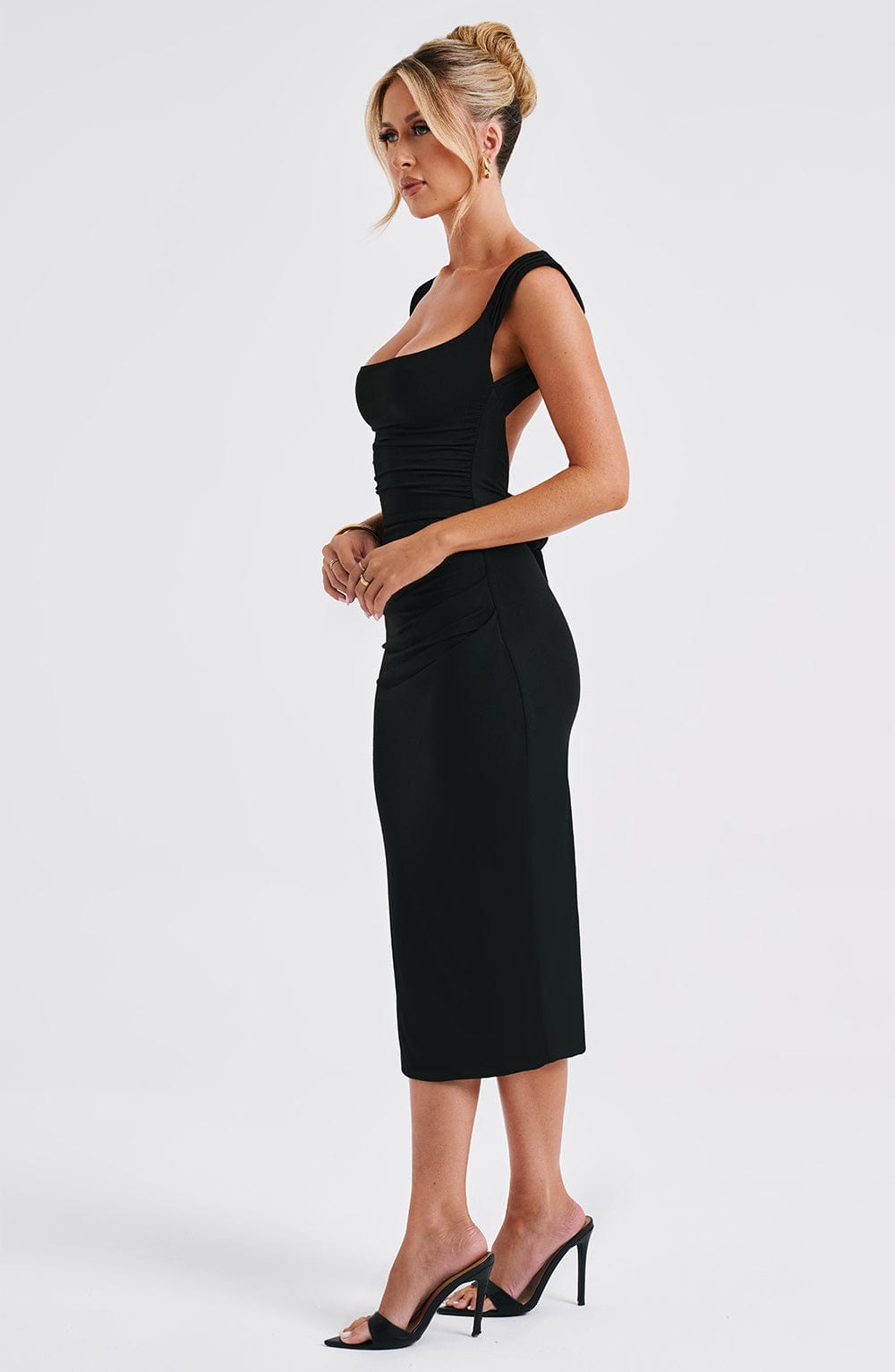Malina Midi Dress - Black - Napalia