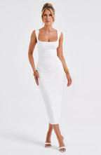 Malina Midi Dress - Ivory - Napalia