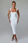 Malina Midi Dress - Ivory - Napalia