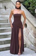 Maliyah Maxi Dress - Plum Brown - Napalia