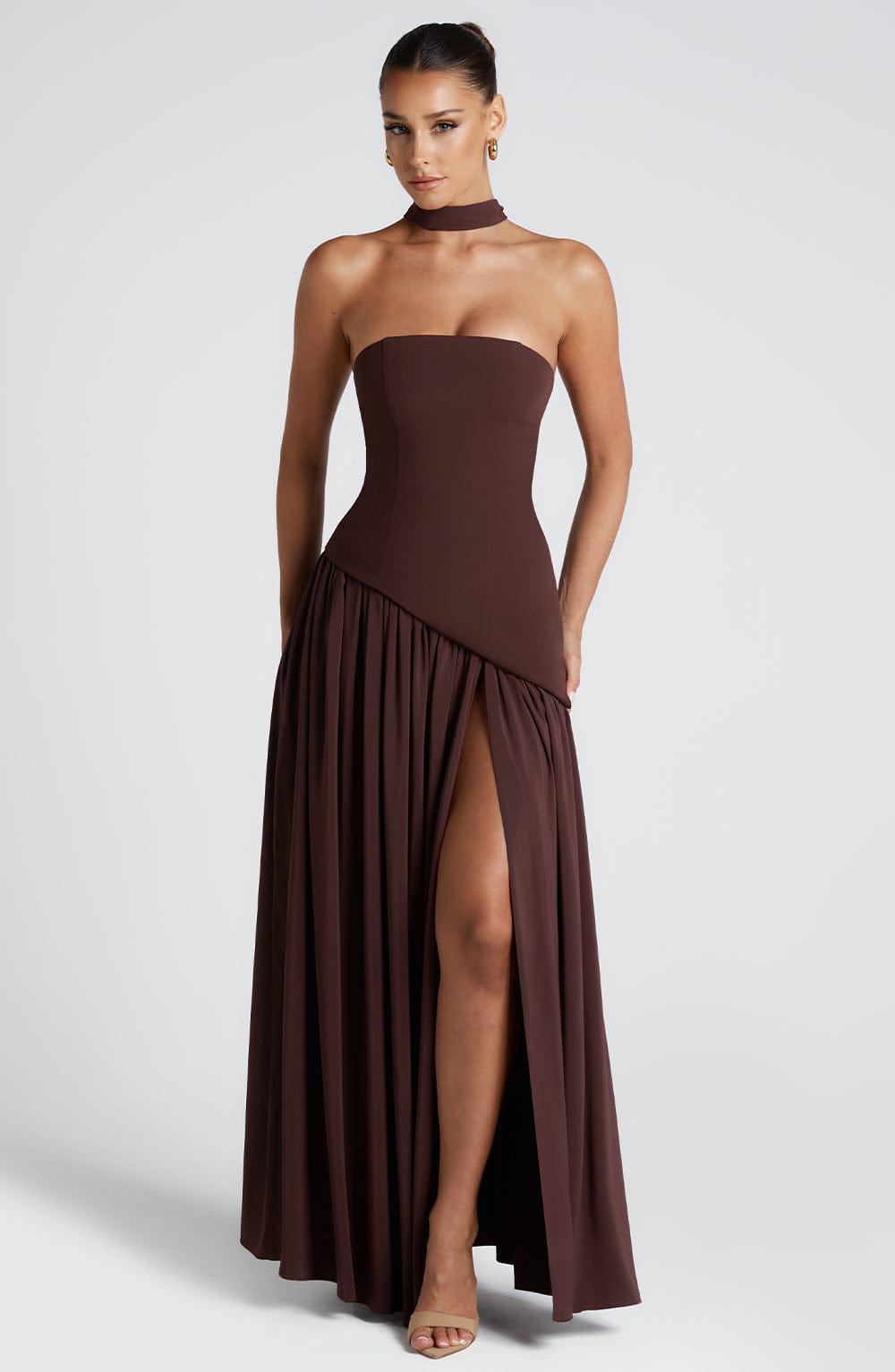 Maliyah Maxi Dress - Plum Brown - Napalia