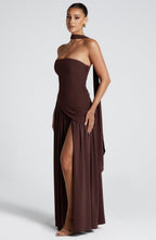 Maliyah Maxi Dress - Plum Brown - Napalia