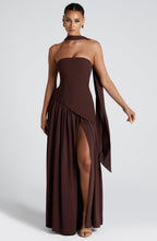 Maliyah Maxi Dress - Plum Brown - Napalia