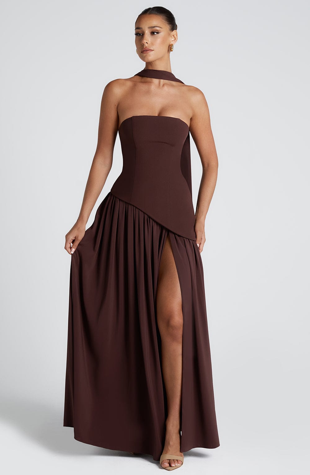 Maliyah Maxi Dress - Plum Brown - Napalia