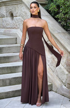 Maliyah Maxi Dress - Plum Brown - Napalia