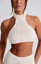 Margot Halter Top - Ivory - Napalia