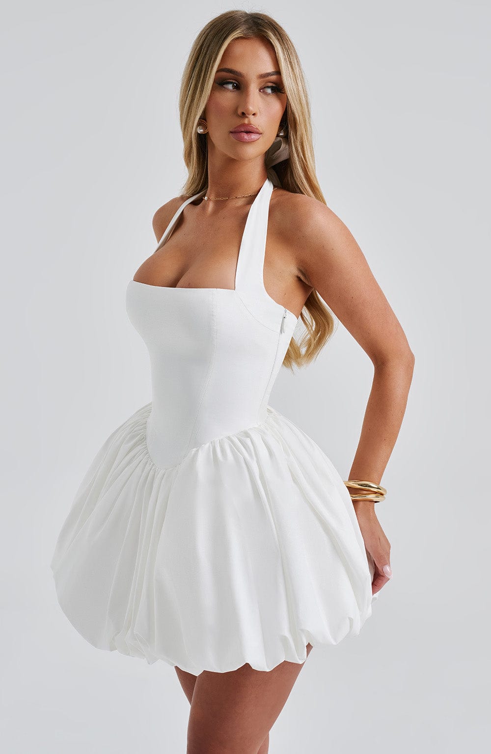 Maricia Mini Dress - Ivory - Napalia