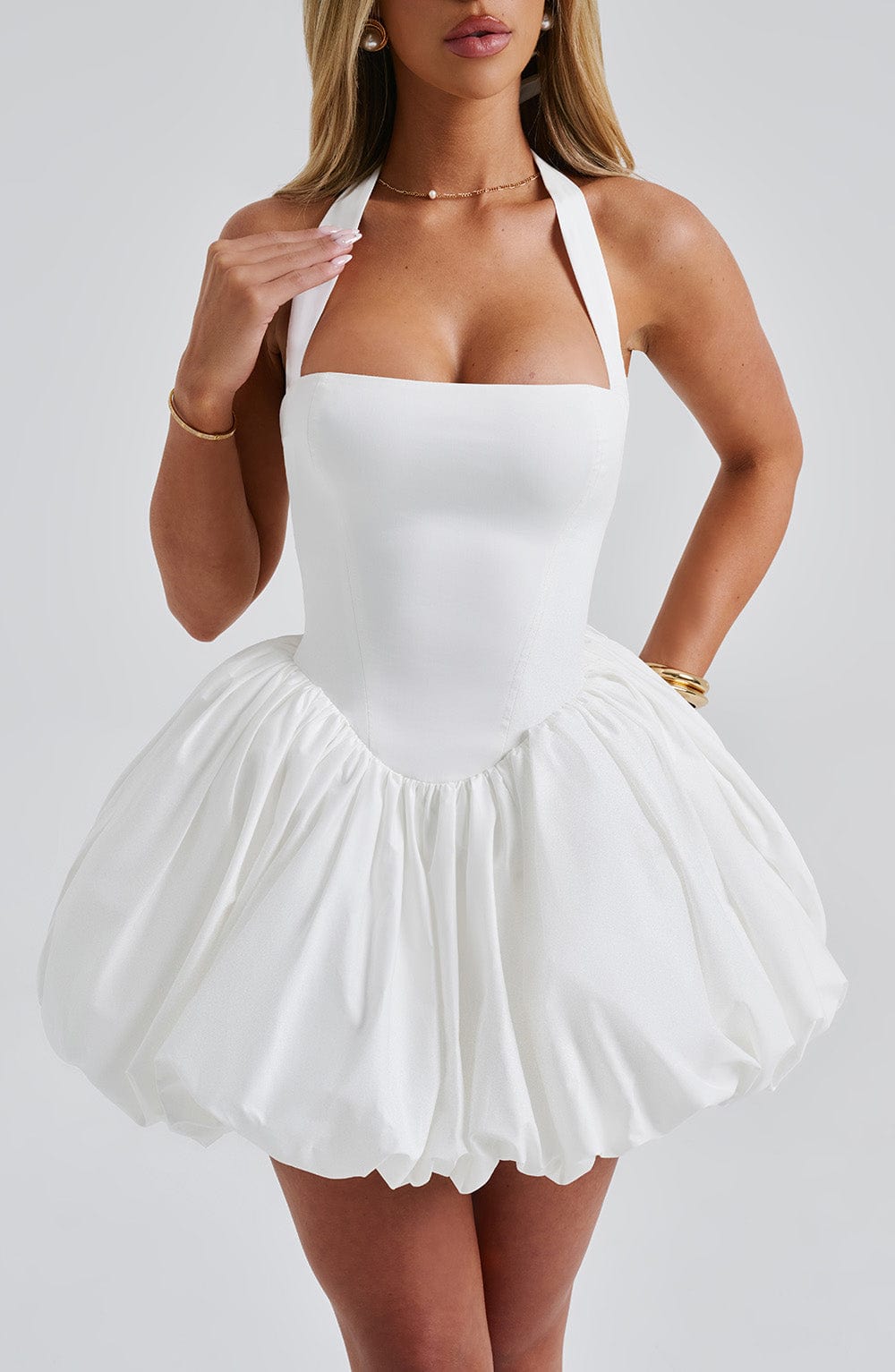 Maricia Mini Dress - Ivory - Napalia