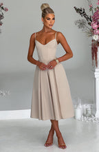 Mariella Midi Dress - Beige - Napalia