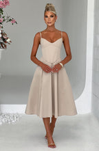 Mariella Midi Dress - Beige - Napalia