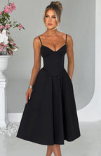 Mariella Midi Dress - Black - Napalia