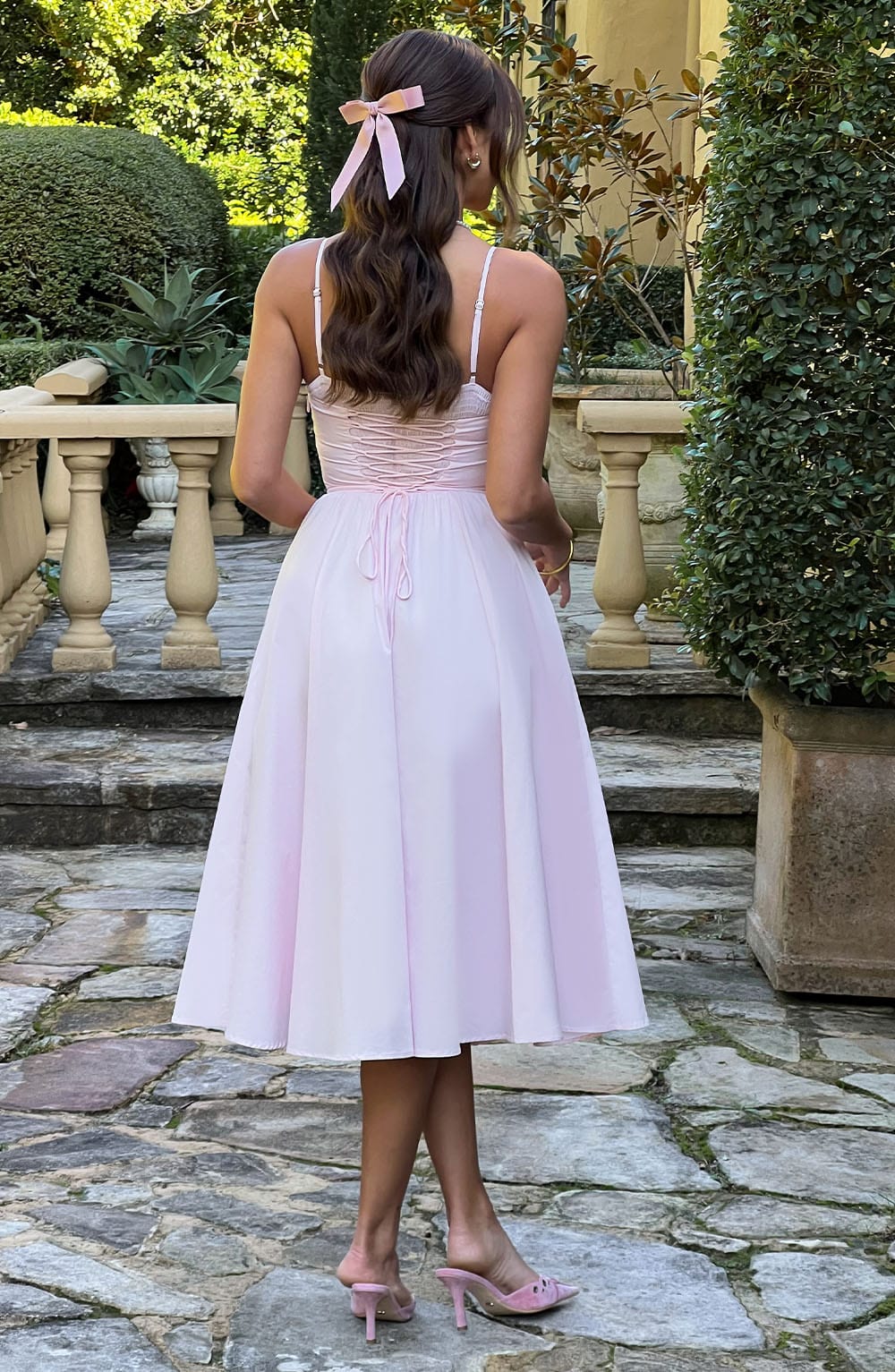 Mariella Midi Dress - Blush - Napalia