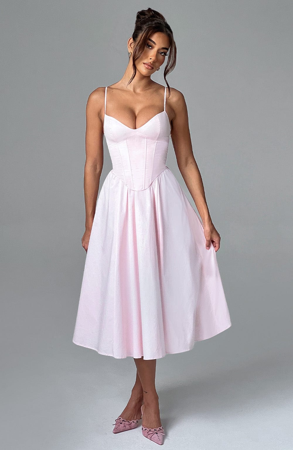 Mariella Midi Dress - Blush - Napalia