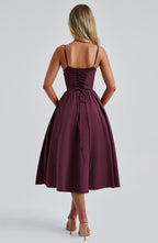 Mariella Midi Dress - Cherry Lacquer - Napalia