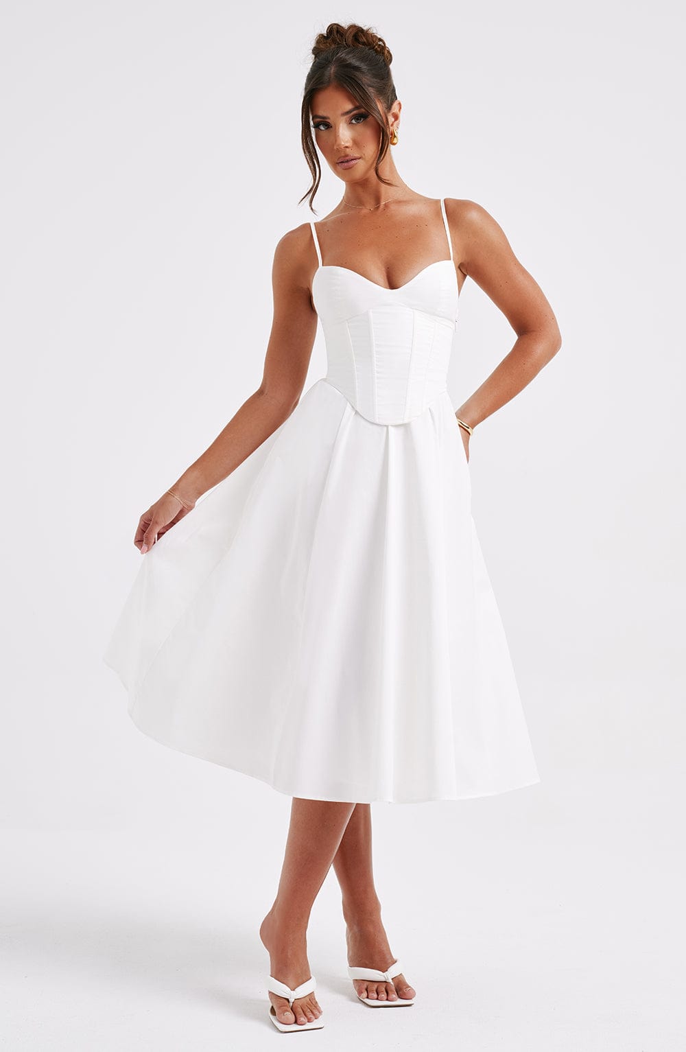 Mariella Midi Dress - Ivory - Napalia