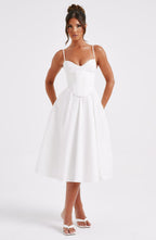 Mariella Midi Dress - Ivory - Napalia