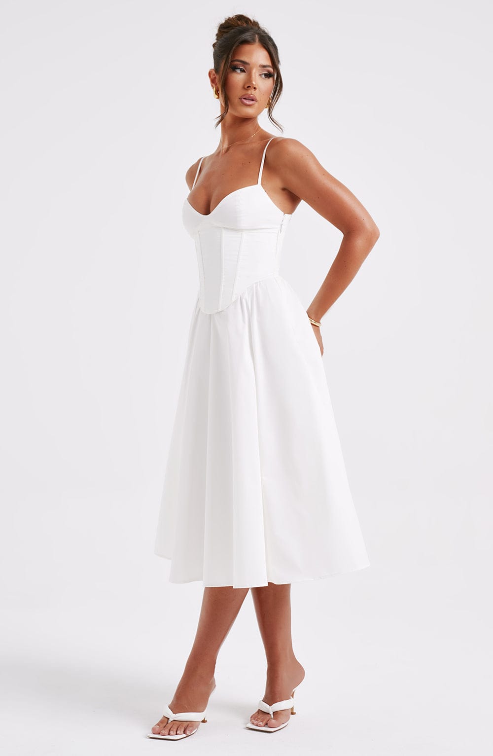 Mariella Midi Dress - Ivory - Napalia