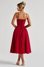 Mariella Midi Dress - Red - Napalia