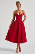 Mariella Midi Dress - Red - Napalia