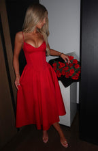 Mariella Midi Dress - Red - Napalia