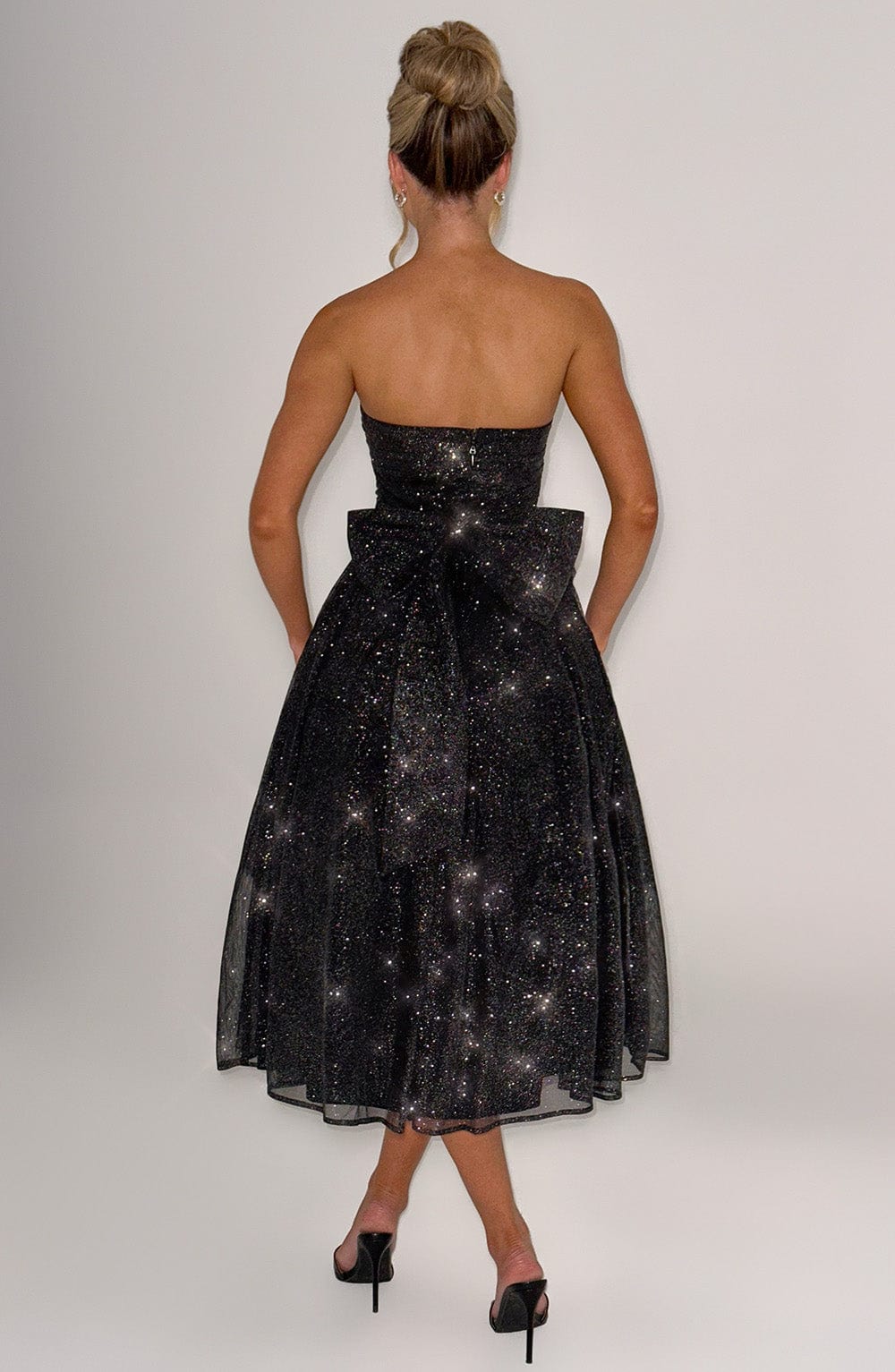 Marissa Midi Dress - Black Sparkle - Napalia