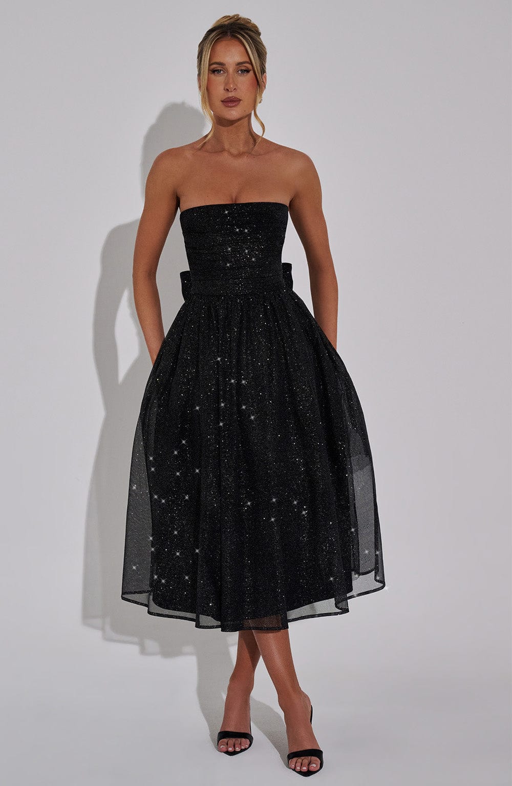 Marissa Midi Dress - Black Sparkle - Napalia