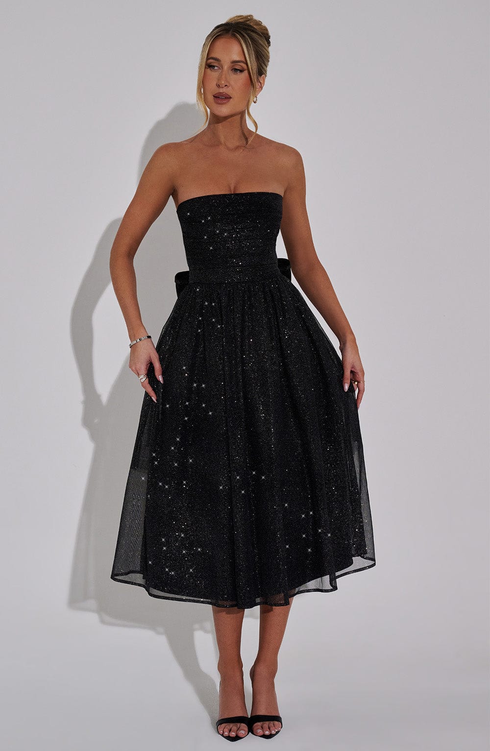 Marissa Midi Dress - Black Sparkle - Napalia