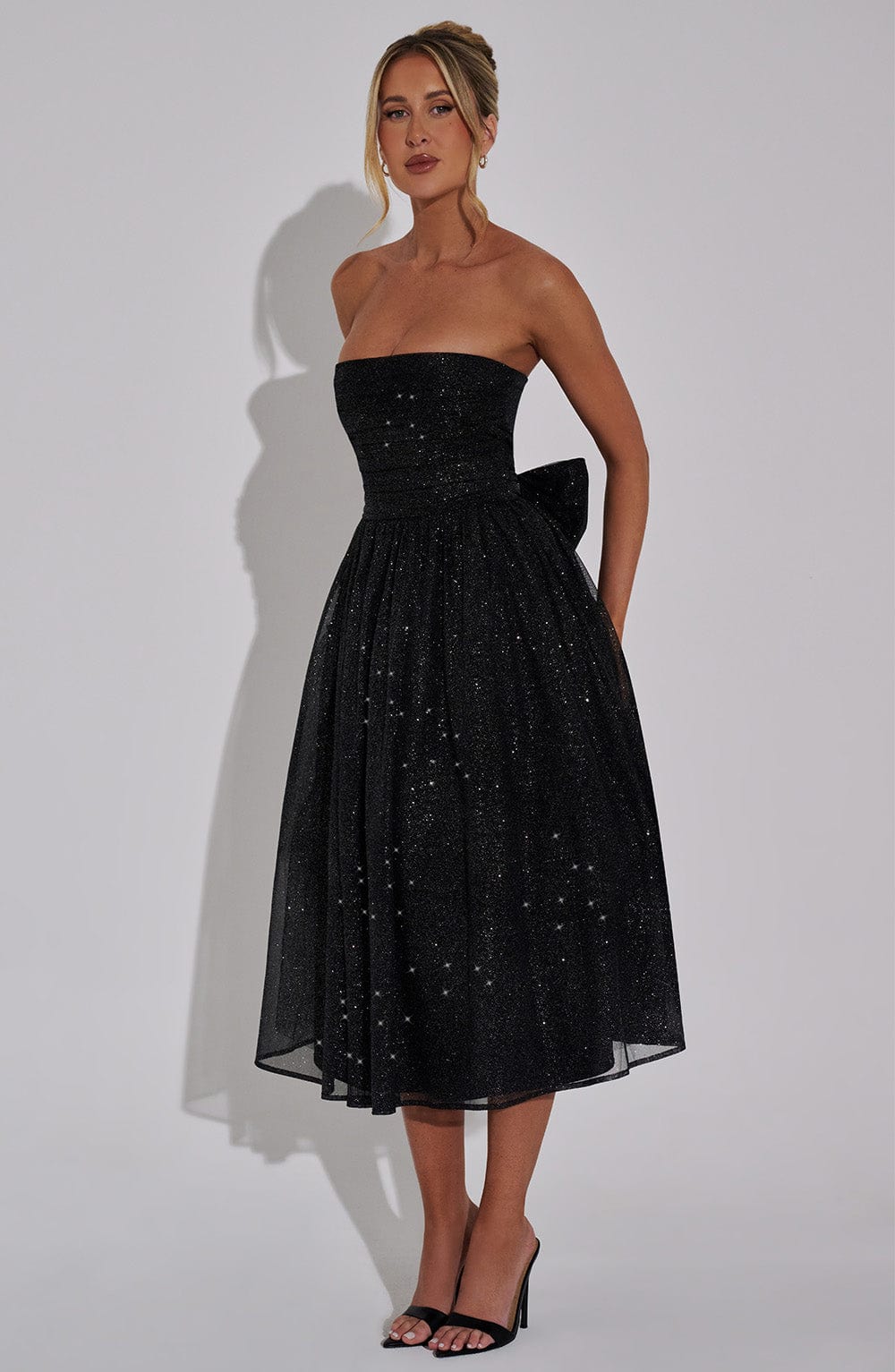 Marissa Midi Dress - Black Sparkle - Napalia