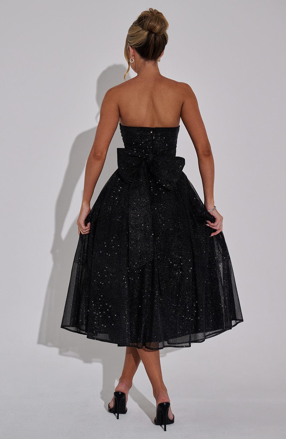 Marissa Midi Dress - Black Sparkle - Napalia