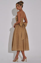 Marissa Midi Dress - Gold Sparkle - Napalia