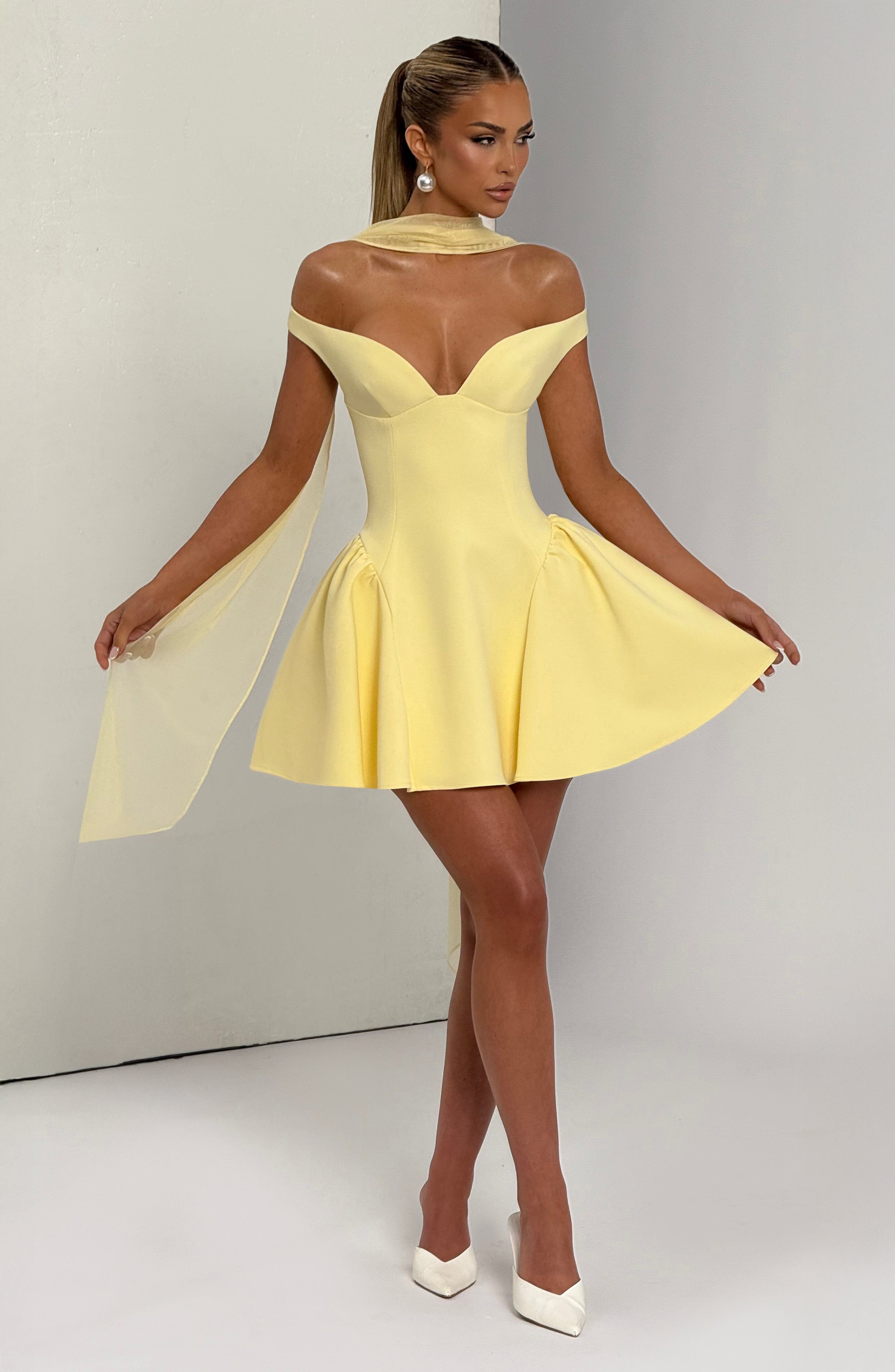 Marla Mini Dress - Lemon - Napalia